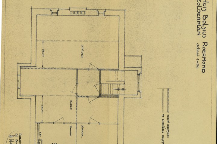 Map met tekeningen en bestek betreffende de verbouwing van het woonhuis Andersonweg 10 (voorheen Maastrichterweg 3), in opdracht van Mr. F.J. Bolsius.