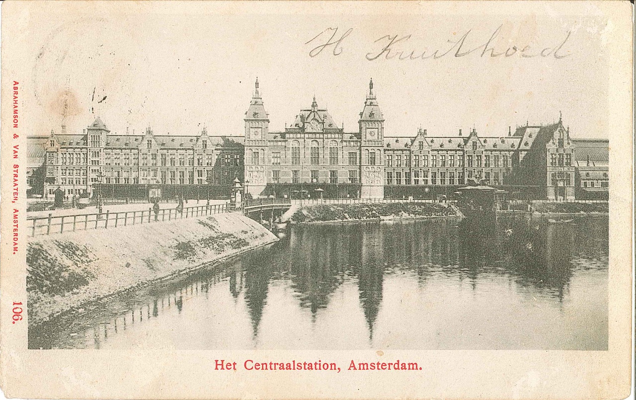 Prentbriefkaart Centraal Station Amsterdam