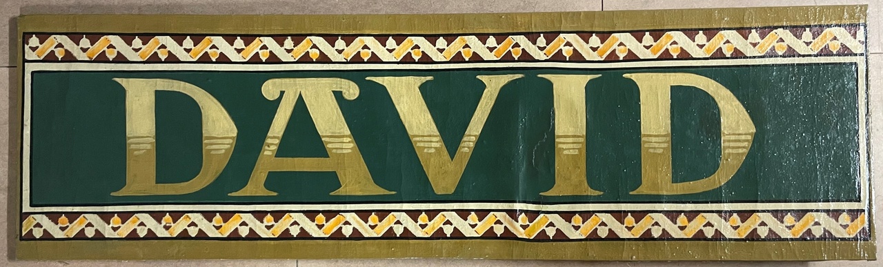 Banderol waarop de tekst 'David'