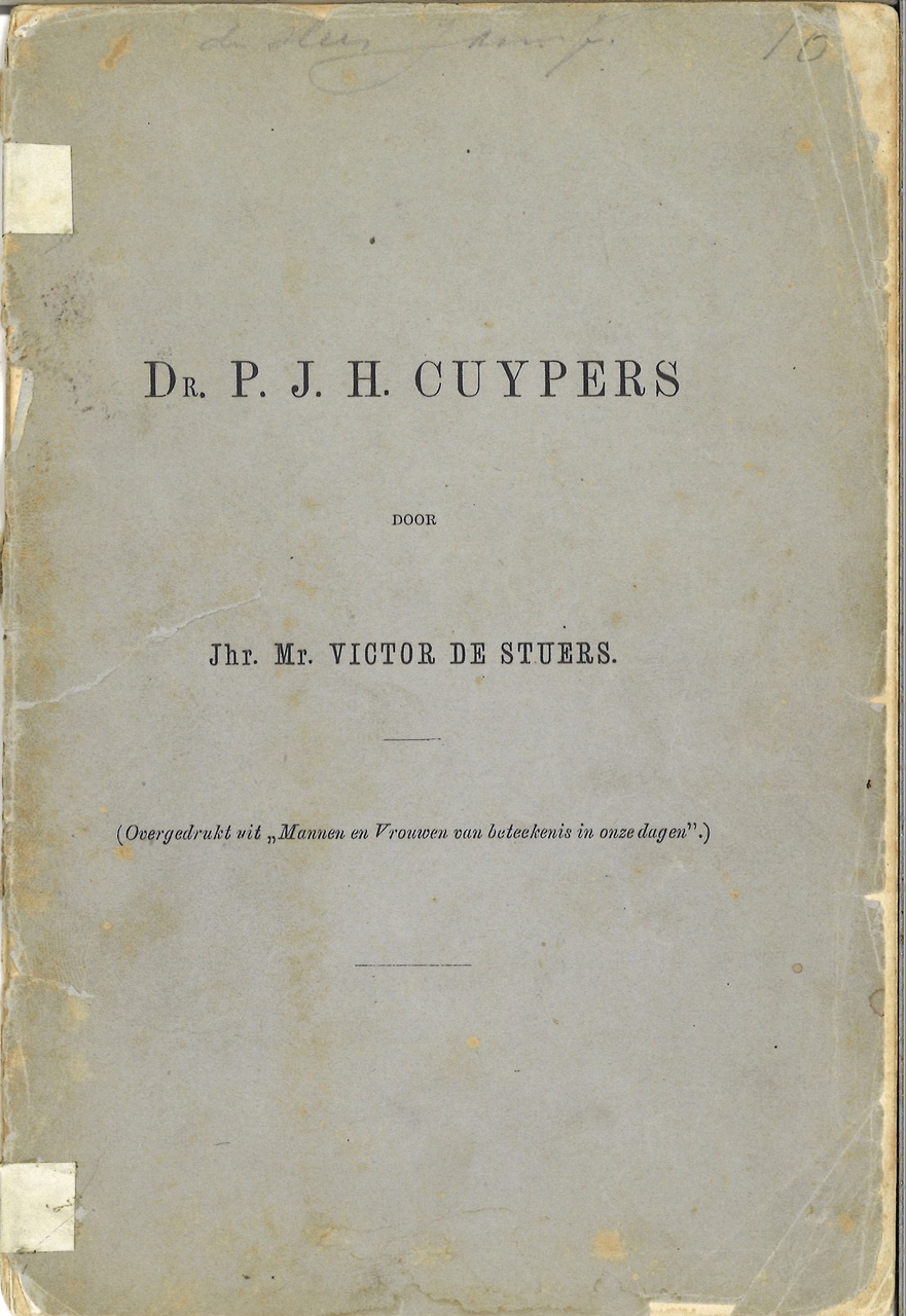 Dr. P.J.H. Cuypers, door Jhr. Mr. Victor de Stuers