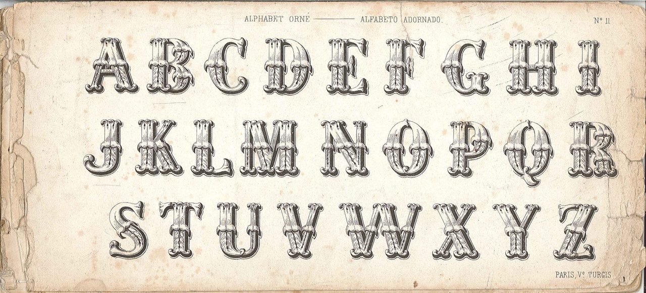 Boekje met voorbeeld-alfabets