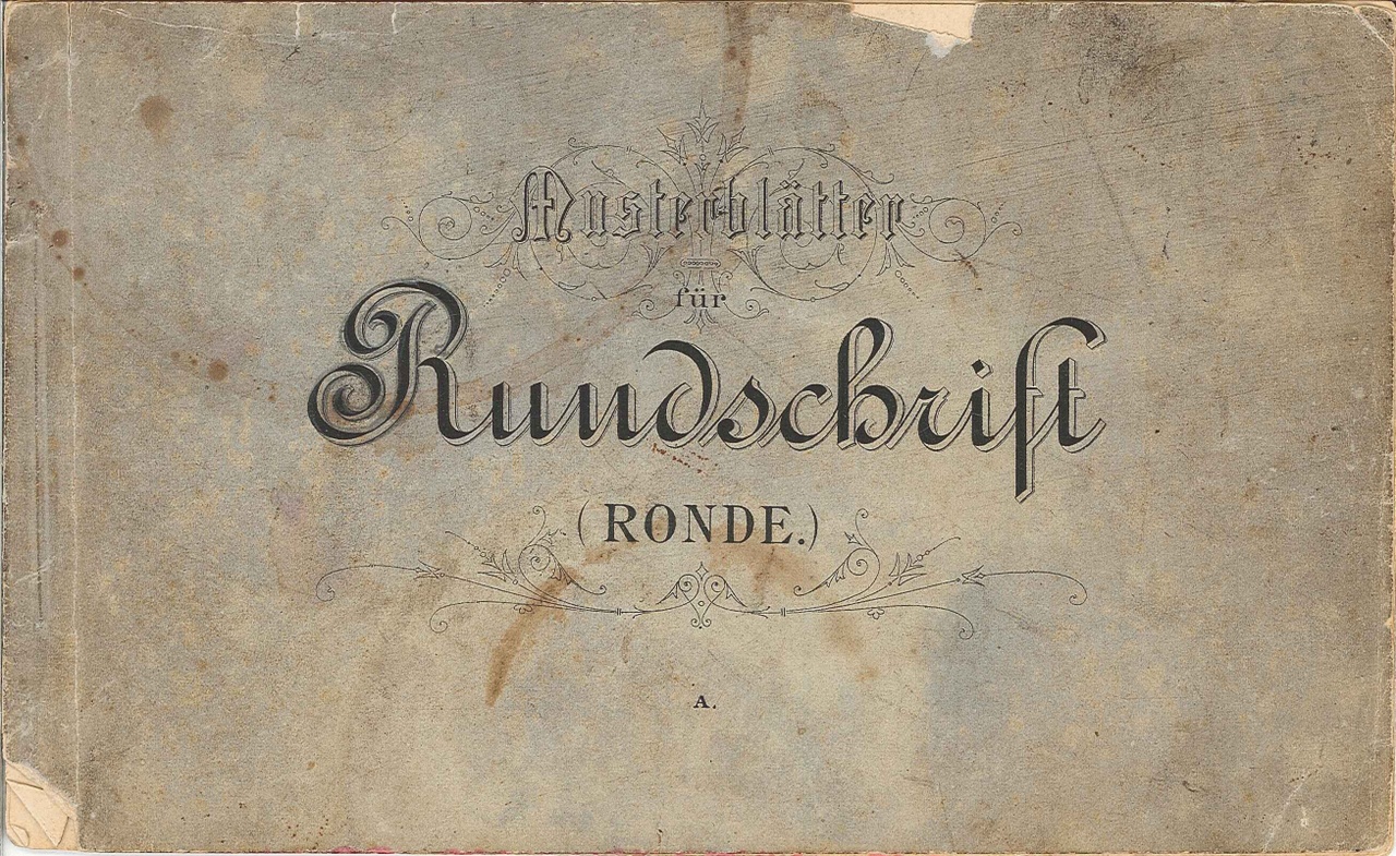 Boekje met voorbeeld-alfabets  'Musterblätter für Rundschrift (Ronde)'