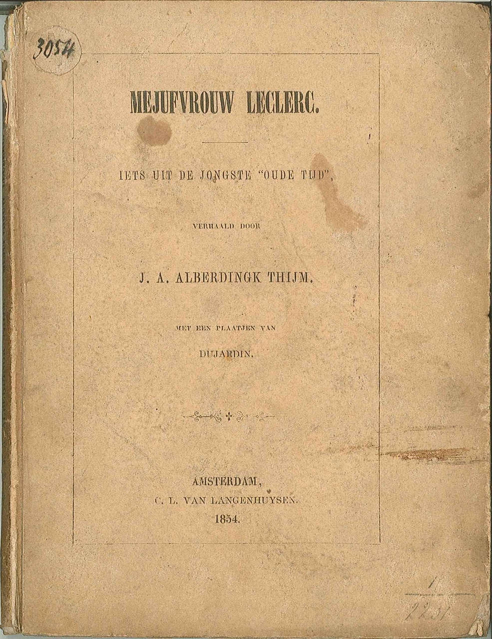 Vier boeken van verschillende auteurs uit de familie Alberdingk Thijm + een pentekening van J.A. Thijm uit de collectie van Ir. Joseph Cuypers.