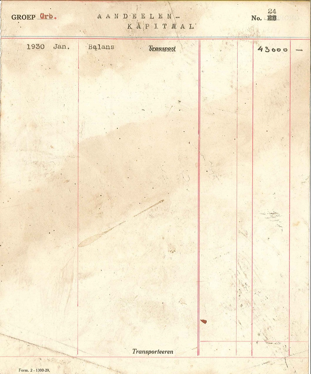 Een pagina uit een kasboek