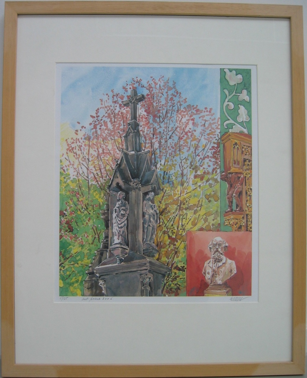 Tekening van de bovenzijde van het grafmonument van de familie Cuypers