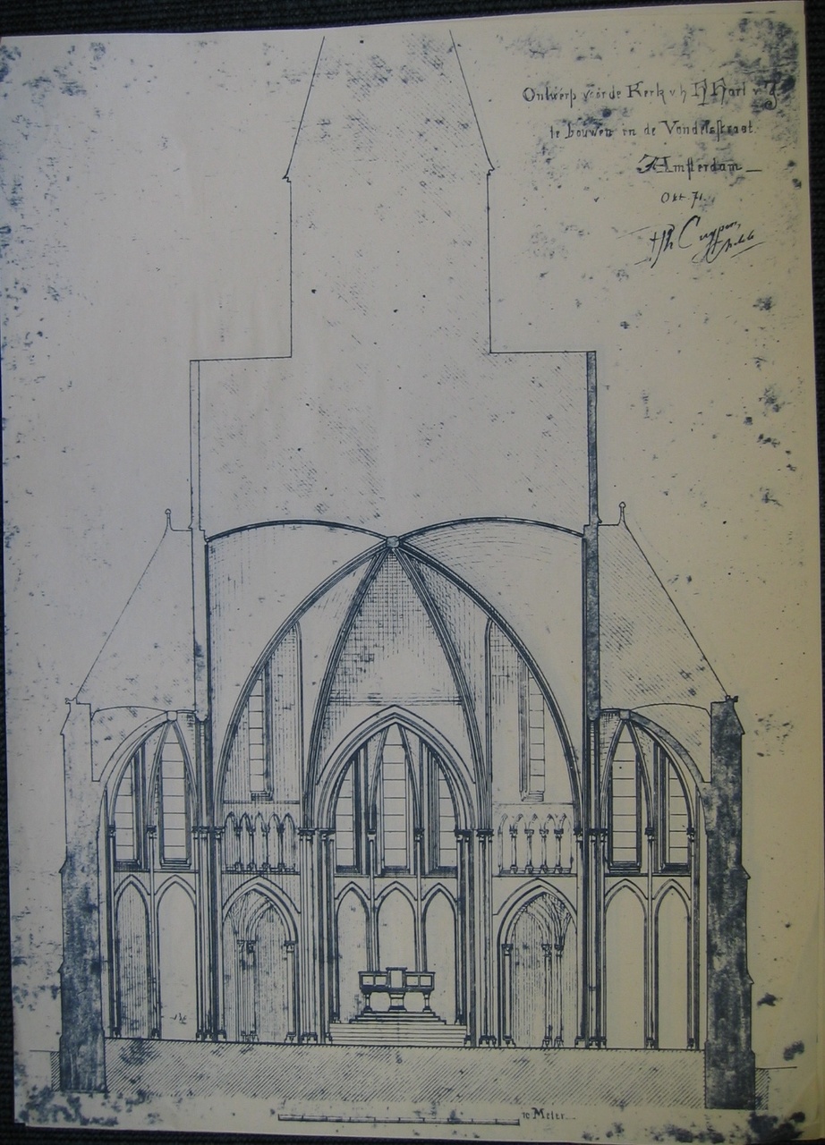 Kopie van een ontwerp voor de H. Hartkerk te bouwen aan de  Vondelstraat te Amsterdam