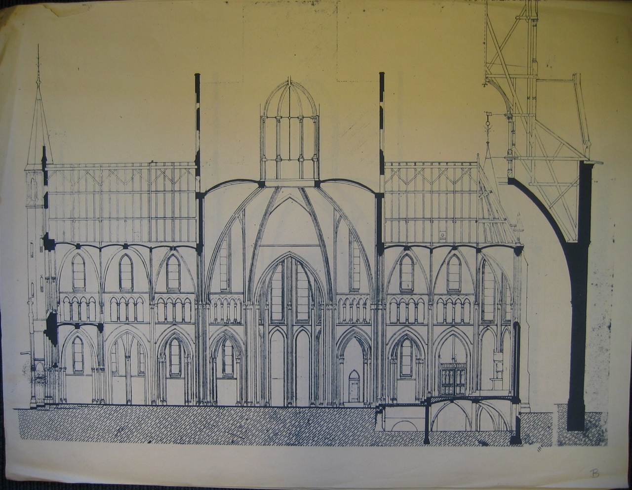 Kopie van een ontwerp van een gedeelte van de H. Hartkerk aan de Vondelstraat te Amsterdam