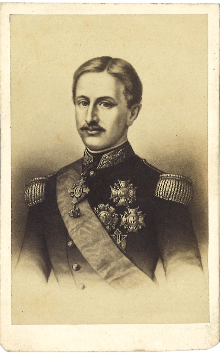 Verrzameling van 12 Portretfoto's (carte-de-visite) van koninklijke familie, adel: Frans II, laatste koning van Napels.