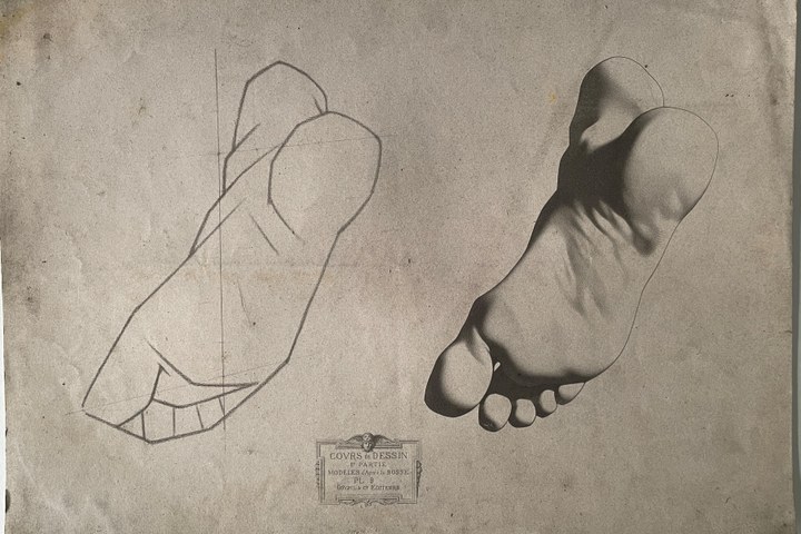 Schets uit tekenleerboek "Cours de Dessin", eerste deel, Plaat 9.