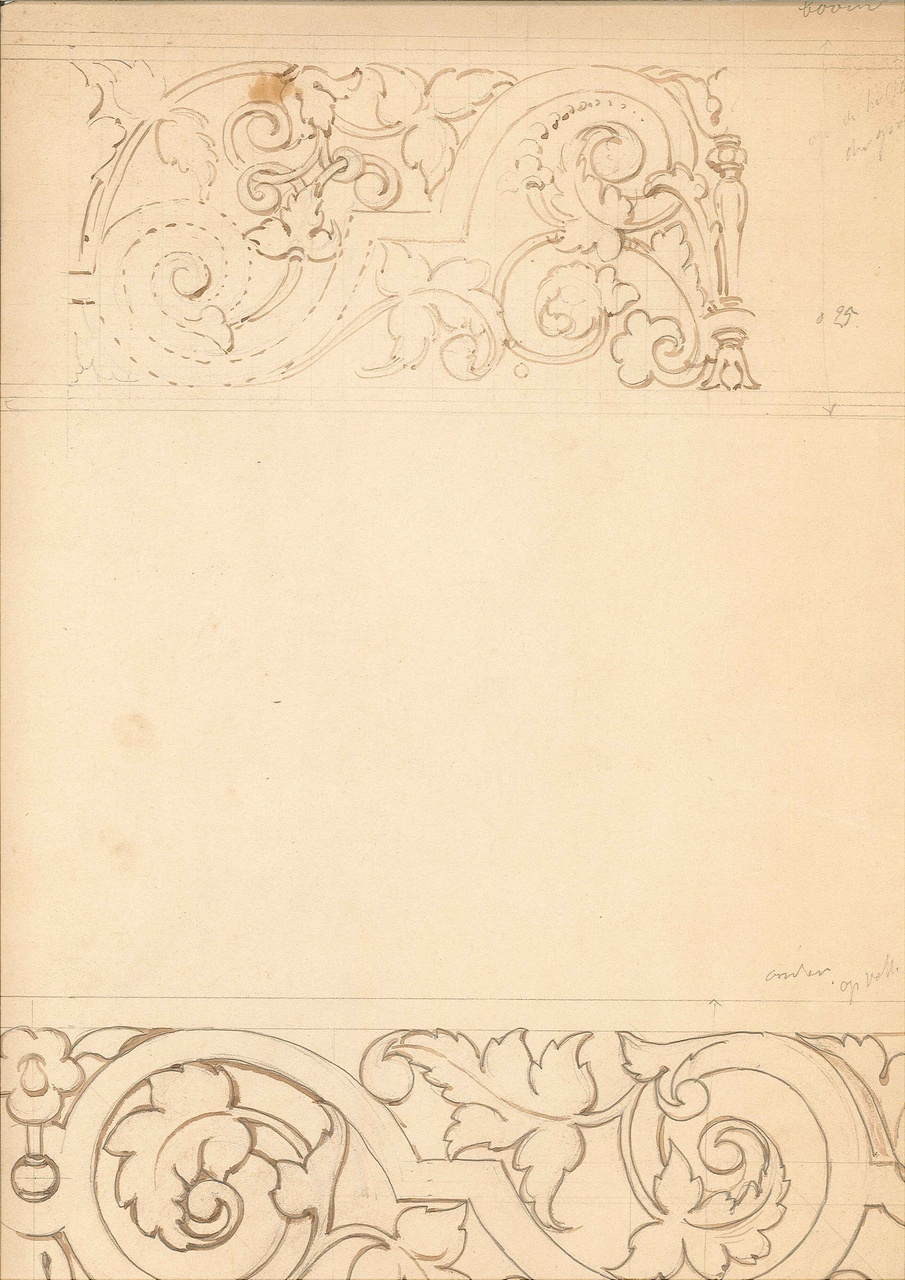 Ontwerp voor enkele ornamenten met florale motieven