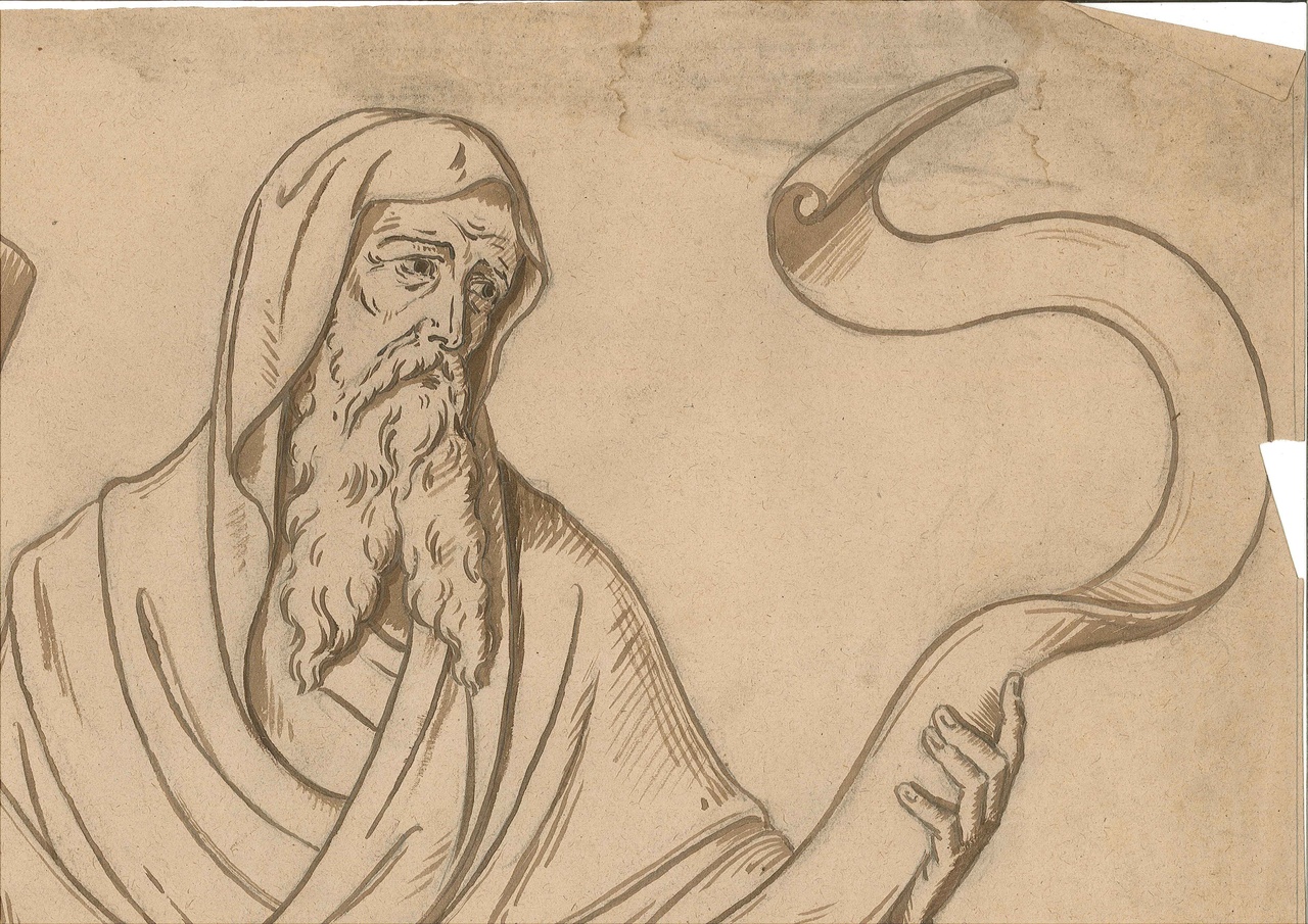 Ontwerp voor ornamentering met een profeet