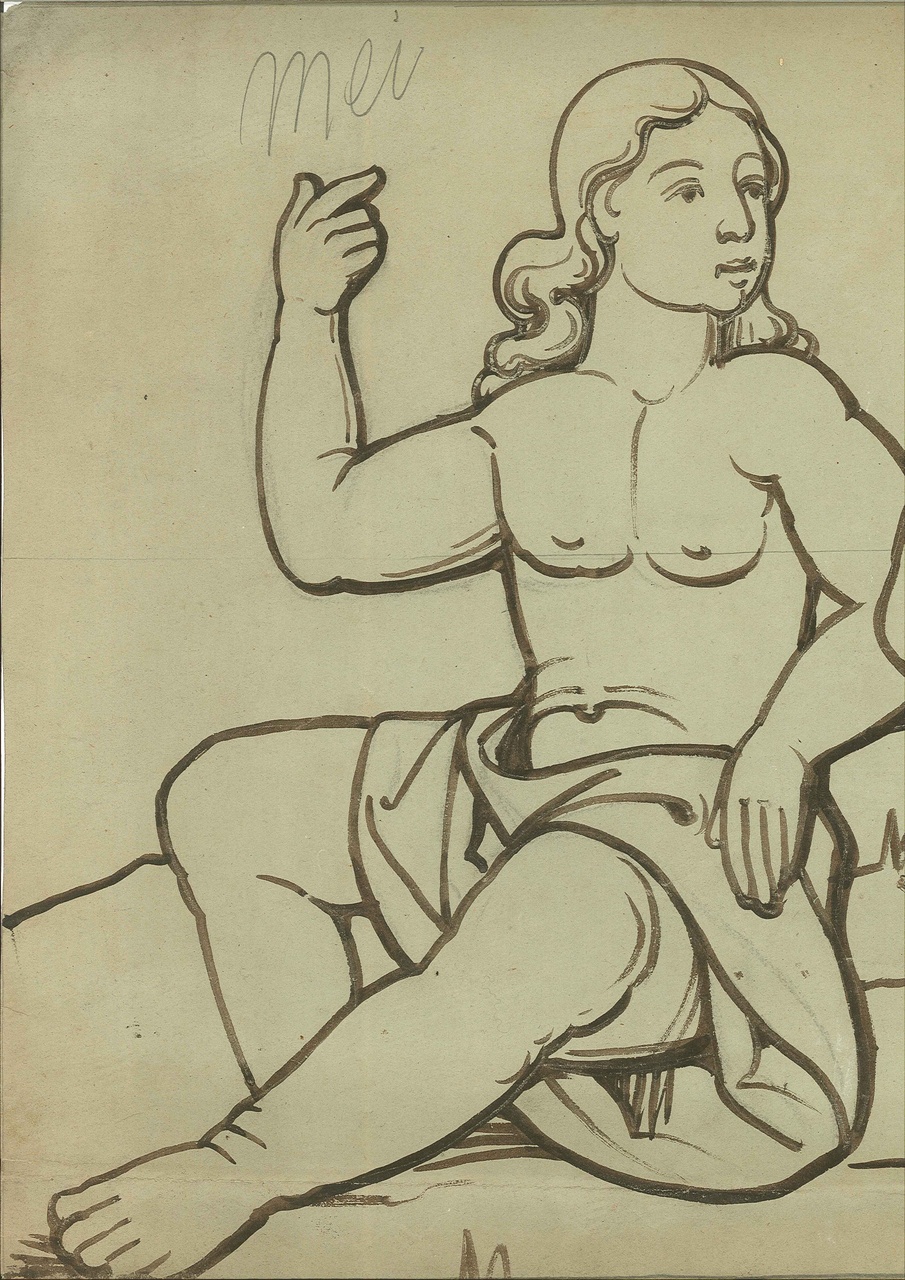 Ontwerp voor een tekening uit de 12 sterrenbeelden uit de Dierenriem: Tweelingen (mei).