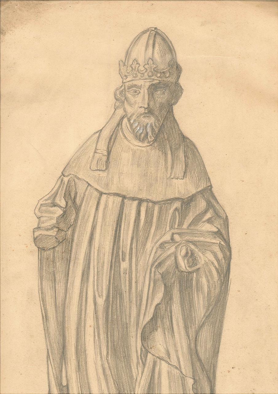 Schets van een (heiligen)beeld.