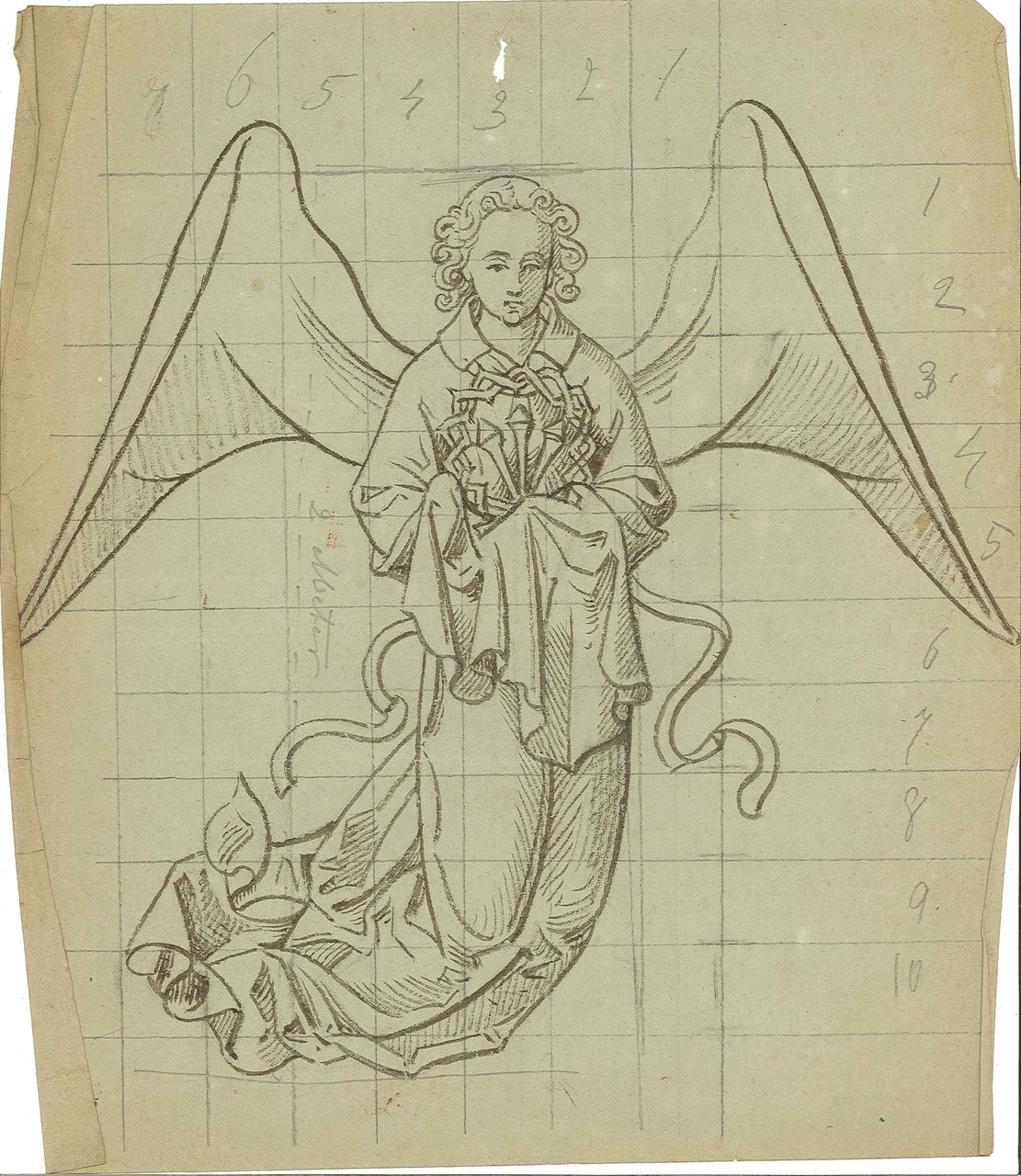 Ontwerp voor ornamentering met een engel