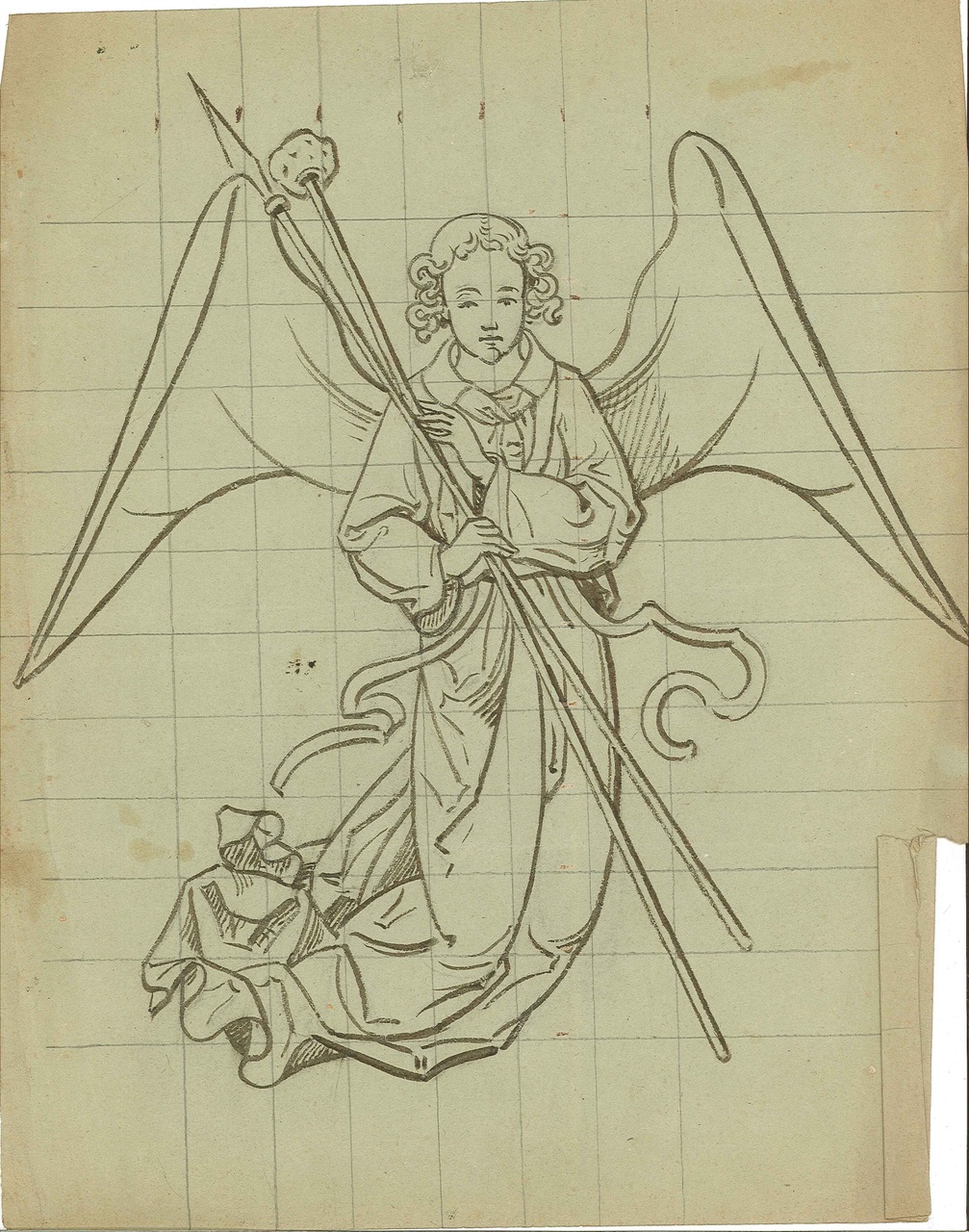 Ontwerp voor ornamentering met een engel