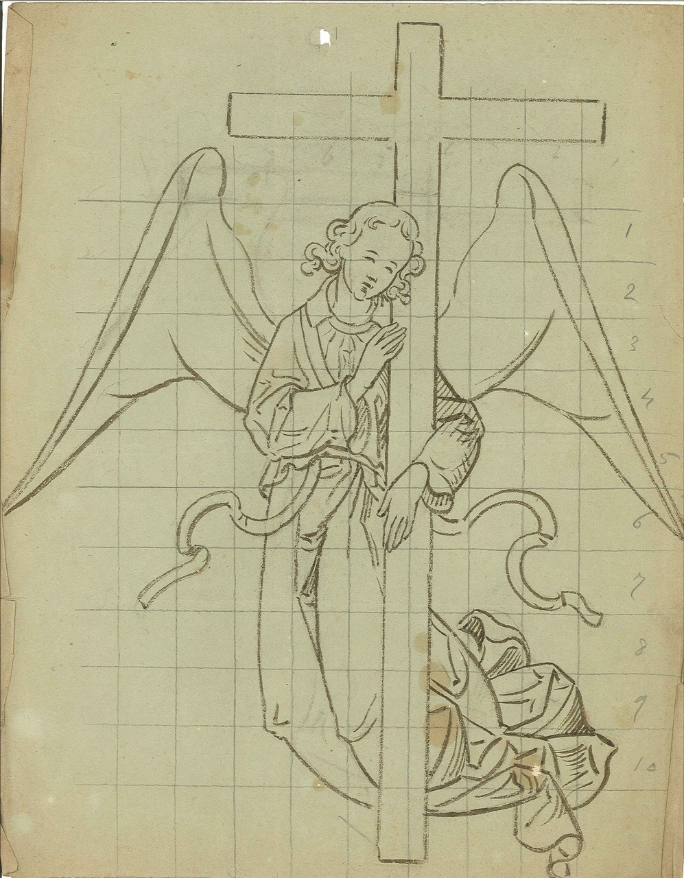 Ontwerp voor ornamentering met een engel