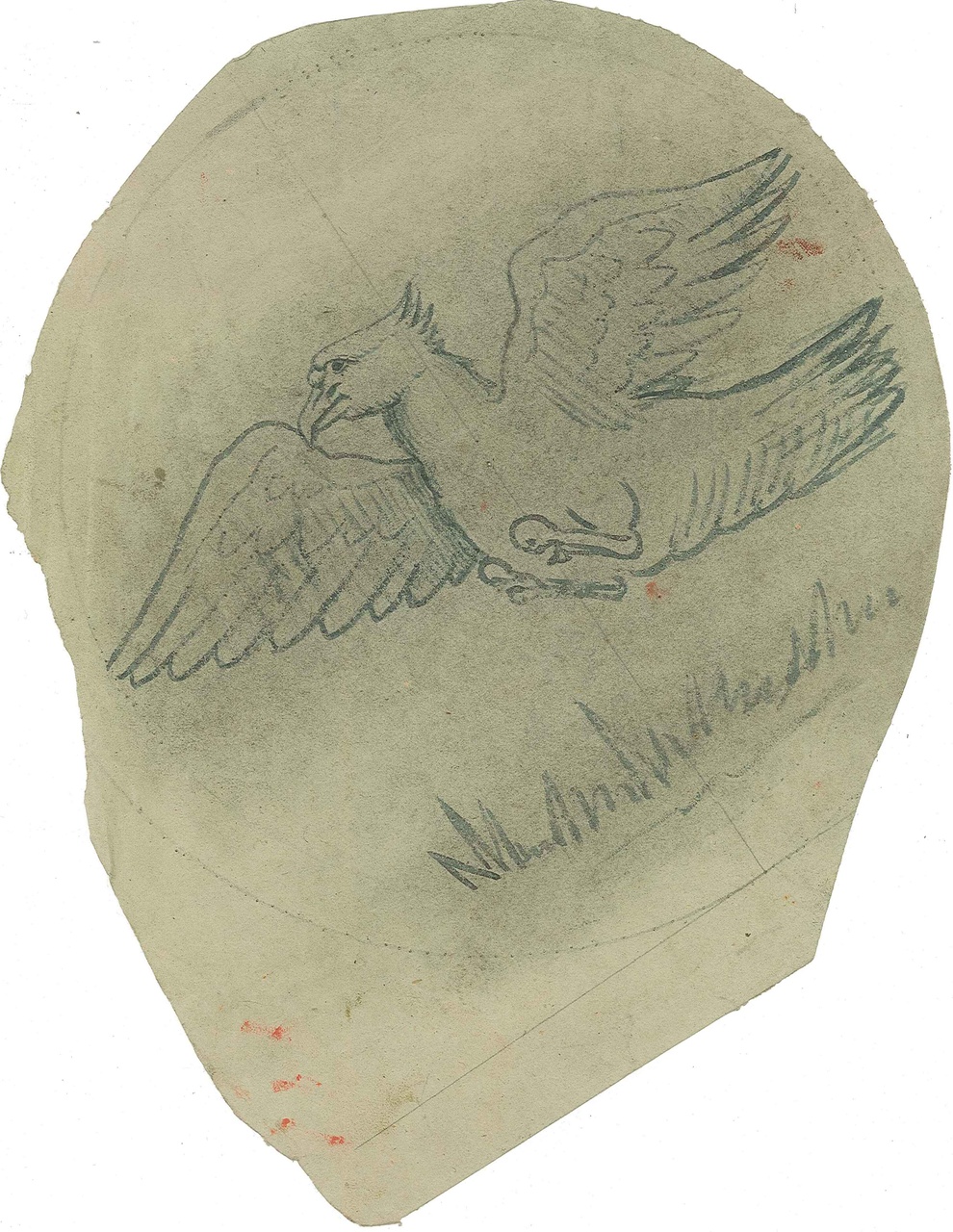 Ontwerp voor cirkelvormige ornamentering met een roofvogel