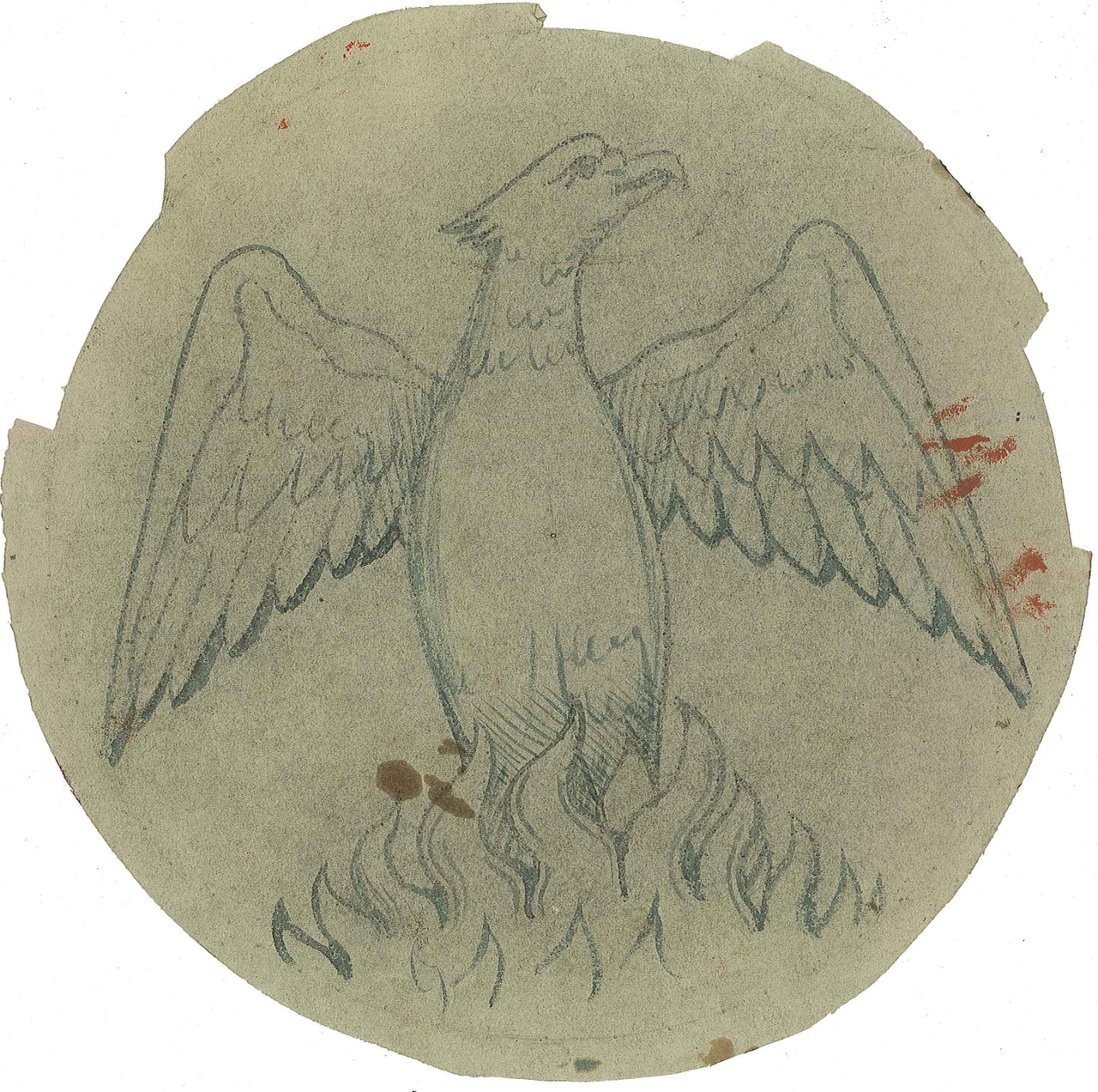 Ontwerp voor cirkelvormige ornamentering met een roofvogel